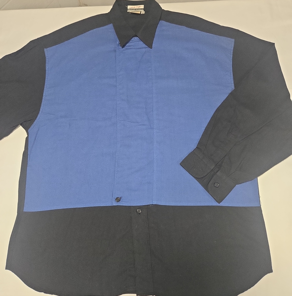 VTG 90s Retro Colorblock Italy Luxury Button Down Shirt Relaxed Medium Cotton